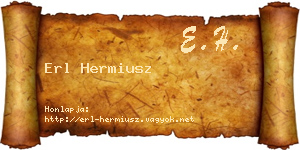 Erl Hermiusz névjegykártya